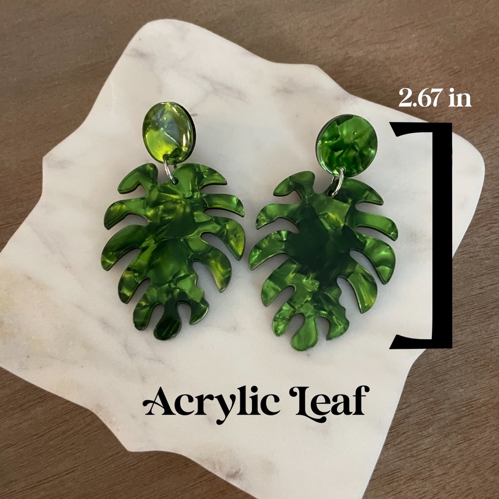 Acrylic Leaf Earring